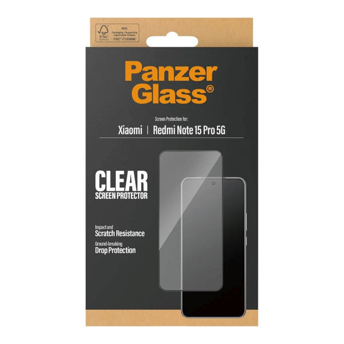 UWF Tempered Glass for Xiaomi Redmi Note 15 Pro 5G, Black, PanzerGlass