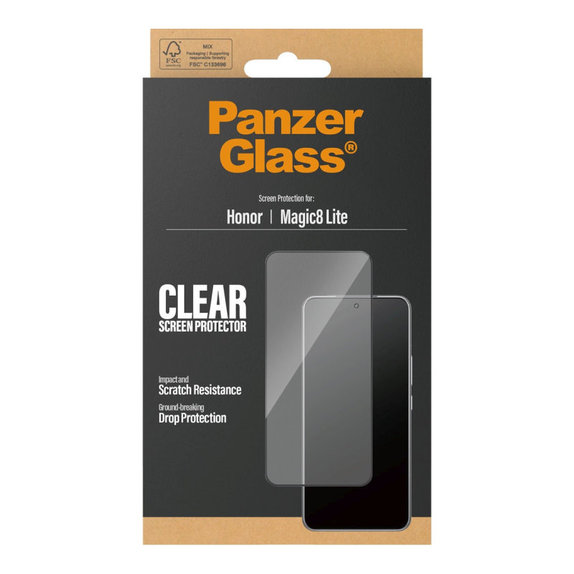 UWF Tempered Glass for Honor Magic8 Lite, Black, PanzerGlass