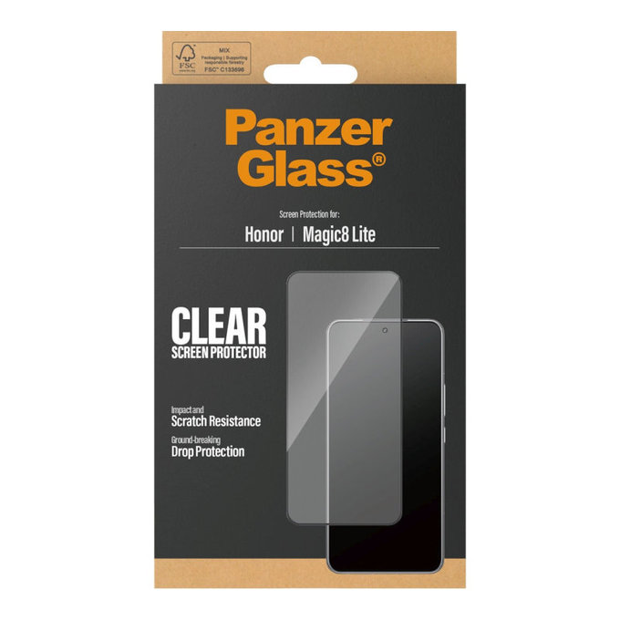 UWF Tempered Glass for Honor Magic8 Lite, Black, PanzerGlass