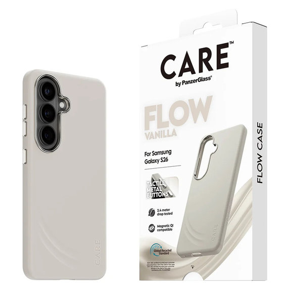 Case FLOW with QI for Samsung Galaxy S26, Vanilla, PanzerGlass