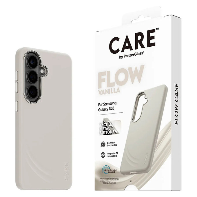 Case FLOW with QI for Samsung Galaxy S26, Vanilla, PanzerGlass
