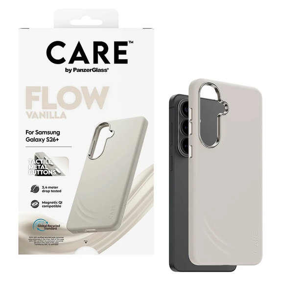Case FLOW with QI for Samsung Galaxy S26+, Vanilla, PanzerGlass