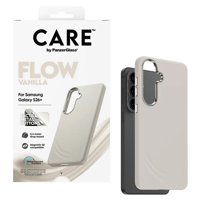 Case FLOW with QI for Samsung Galaxy S26+, Vanilla, PanzerGlass