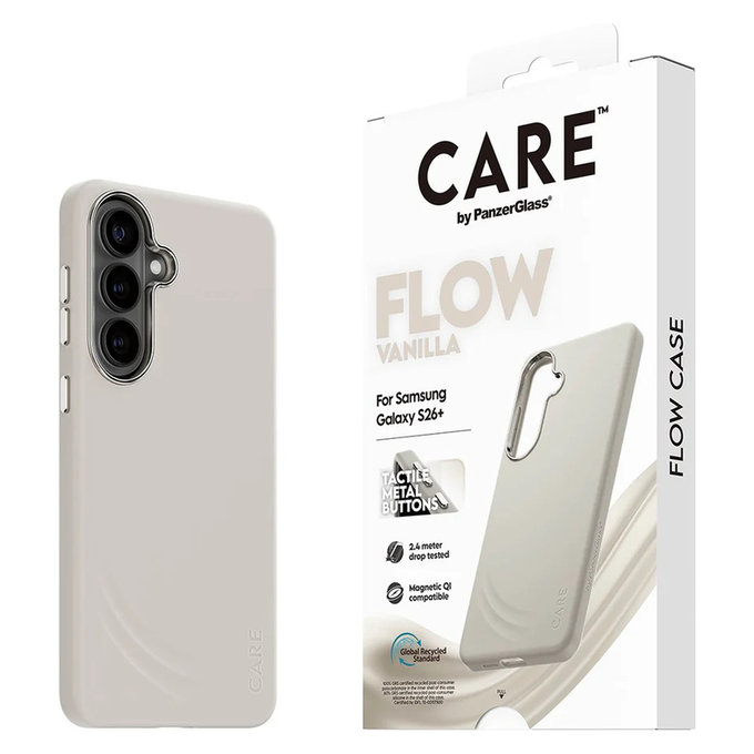 Case FLOW with QI for Samsung Galaxy S26+, Vanilla, PanzerGlass