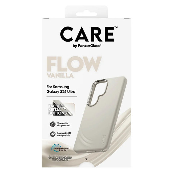 Case FLOW with QI for Samsung Galaxy S26 Ultra, Vanilla, PanzerGlass