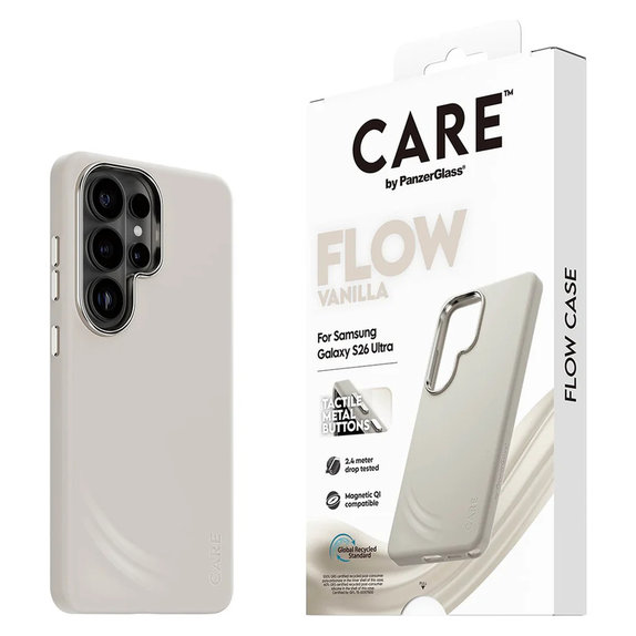Case FLOW with QI for Samsung Galaxy S26 Ultra, Vanilla, PanzerGlass