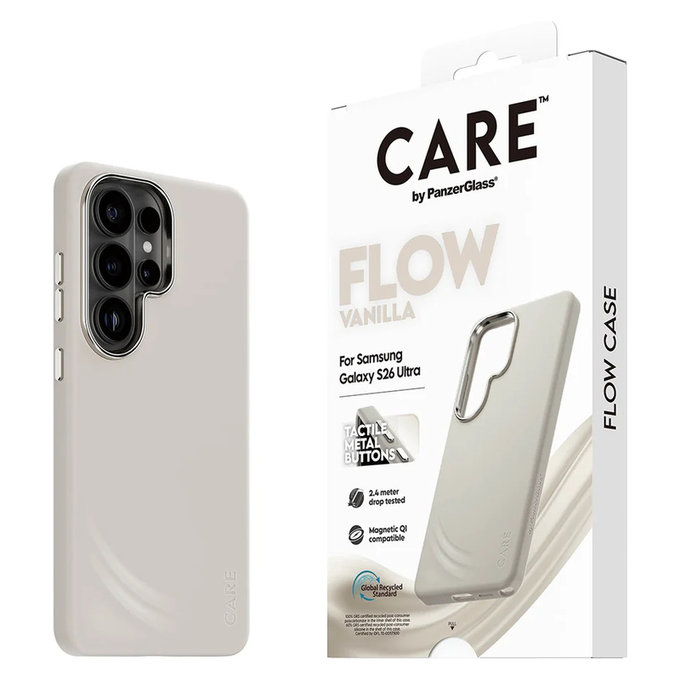 Case FLOW with QI for Samsung Galaxy S26 Ultra, Vanilla, PanzerGlass