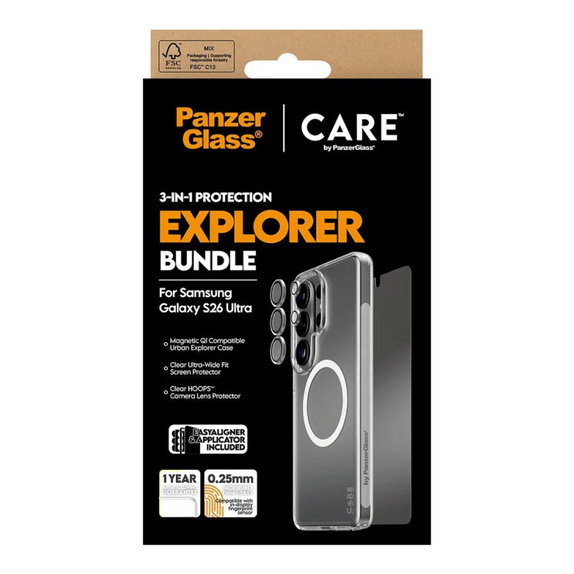 Bundle 3-in-1 Explorer for Samsung S26 Ultra, PanzerGlass