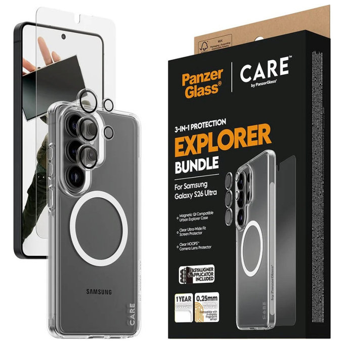 Bundle 3-in-1 Explorer for Samsung S26 Ultra, PanzerGlass