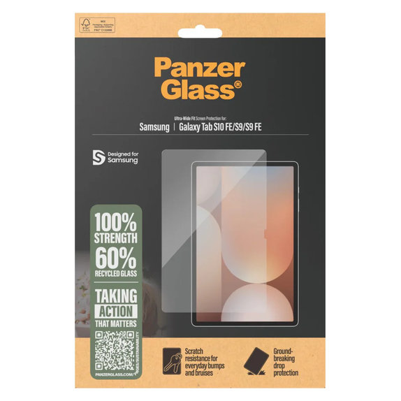 Tempered Glass UWF for Samsung Galaxy Tab S10 FE/S9/S9 FE, Clear, PanzerGlass