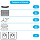 Replacement set for Yeedi Vac 2 Pro (1x Main brush, 2x Filter, 2x Side brush, 2x Mop cloth, 2x Dust bag)