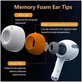 Replacement Silicone Ear Tips for AirPods 3 Pro, Memory Foam, Set (L, M, S), White