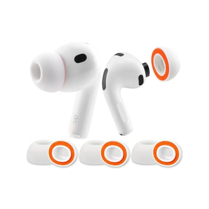 Replacement Silicone Ear Tips for AirPods 3 Pro, Memory Foam, Set (L, M, S), White