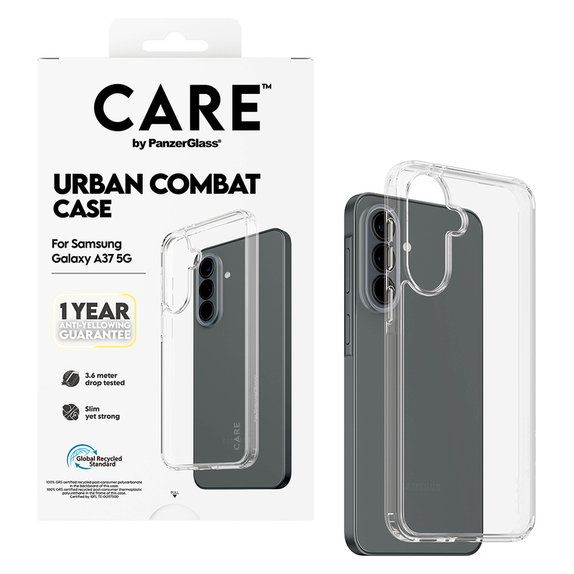 Case Urban Combat for Samsung Galaxy A37, Transparent, PanzerGlass