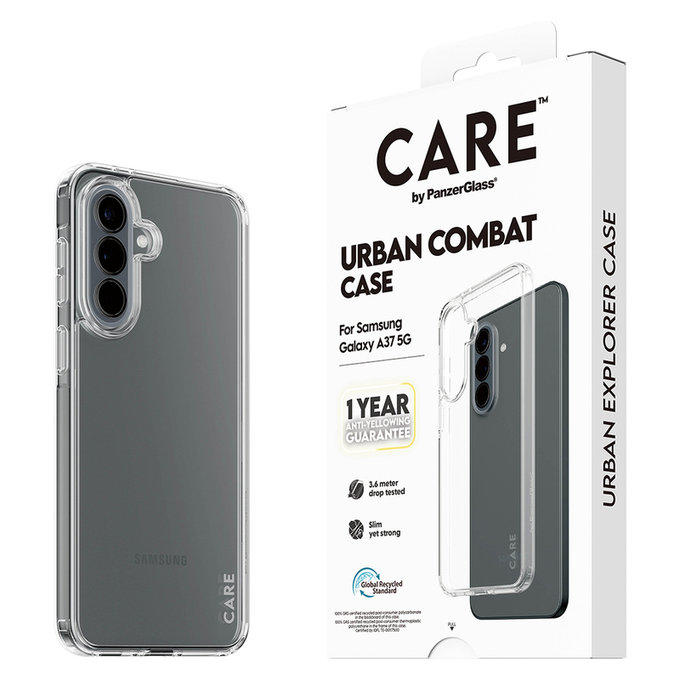 Case Urban Combat for Samsung Galaxy A37, Transparent, PanzerGlass