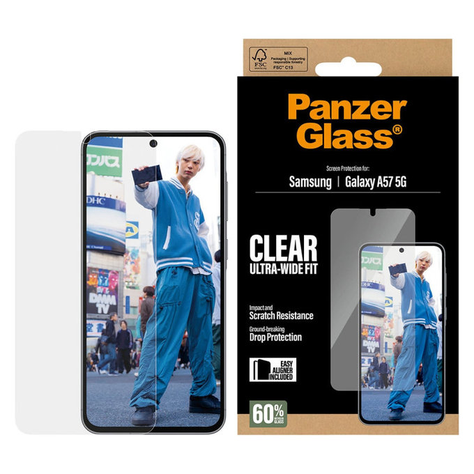 PanzerGlass - UWF Tempered Glass with Applicator for Samsung Galaxy A57, clear
