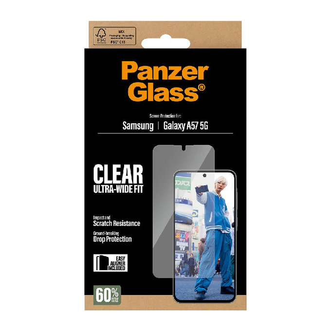 PanzerGlass - UWF Tempered Glass with Applicator for Samsung Galaxy A57, clear