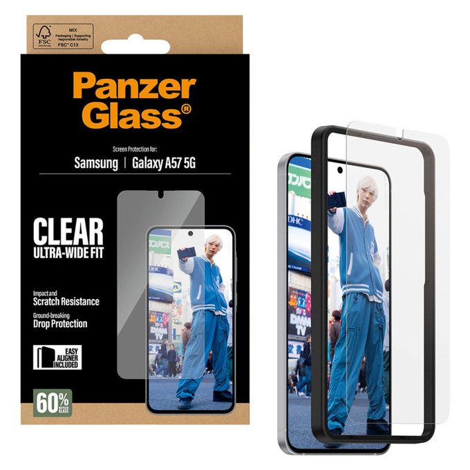 PanzerGlass - UWF Tempered Glass with Applicator for Samsung Galaxy A57, clear