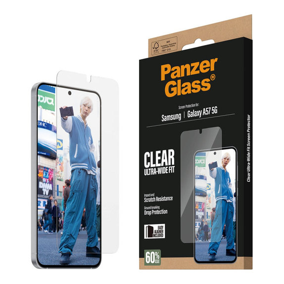 PanzerGlass - UWF Tempered Glass with Applicator for Samsung Galaxy A57, clear