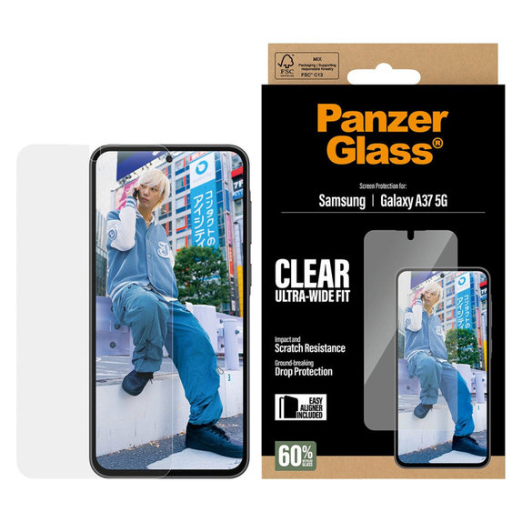 PanzerGlass - UWF Tempered Glass with Applicator for Samsung Galaxy A37, clear