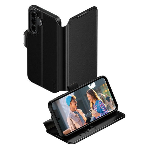 Case Wallet Kickstand for Samsung Galaxy A37, Black, PanzerGlass