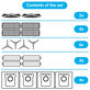 Replacement set for Ecovacs Deebot X11 Pro, X11 (2x Main brush, 4x Filter, 4x Side brush, 4x Mop cloth, 4x Dust bag)