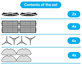 Replacement set for Sencor SRV9250, 9200, 8250, 6250, 4200 (2x Main brush, 4x Filter, 4x Side brush, 4x Mop cloth)