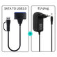 USB 3.0 / USB-C to SATA adapter for 2.5" and 3.5" HDD/SSD, with power supply
