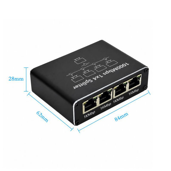 4-port Gigabit Ethernet switch, RJ45, 1000 Mbps
