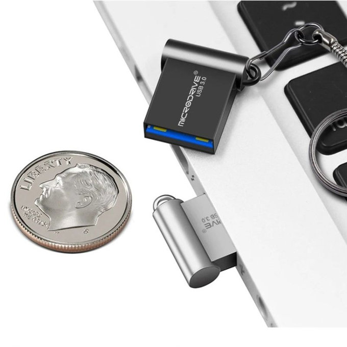 Metal USB flash drive 64 GB, USB 3.0, silver
