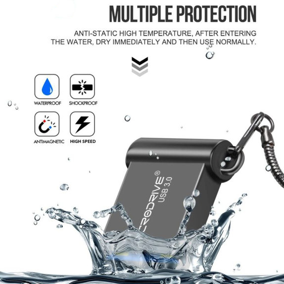 Metal USB flash drive 64 GB, USB 3.0, silver