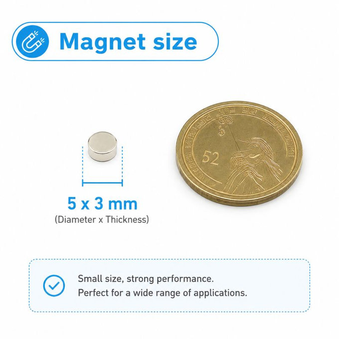 Neodymium cylinder magnet N35, 5 x 3mm, 200pcs