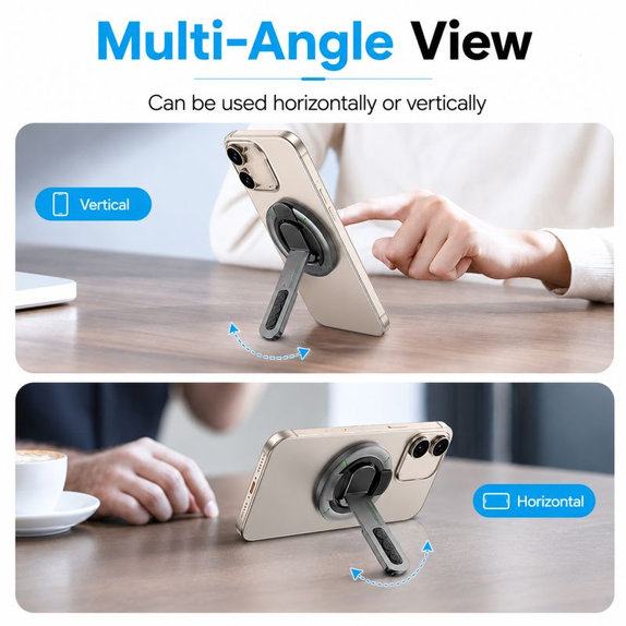 Magnetic Phone Holder with Stand, Compatible with MagSafe, Black