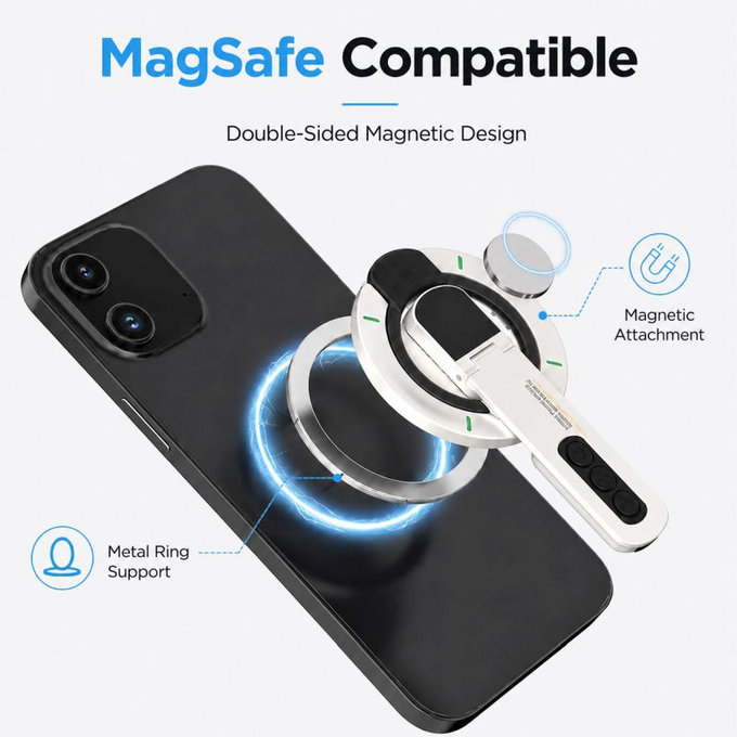 Magnetic Phone Holder with Stand, Compatible with MagSafe, Black