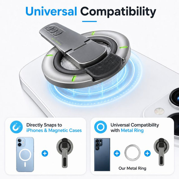 Magnetic Phone Holder with Stand, Compatible with MagSafe, Black
