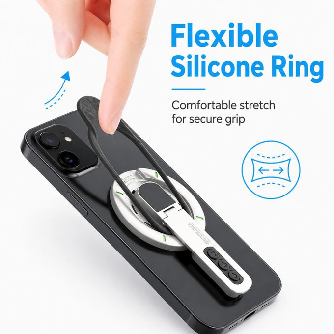 Magnetic Phone Holder with Stand, Compatible with MagSafe, Black