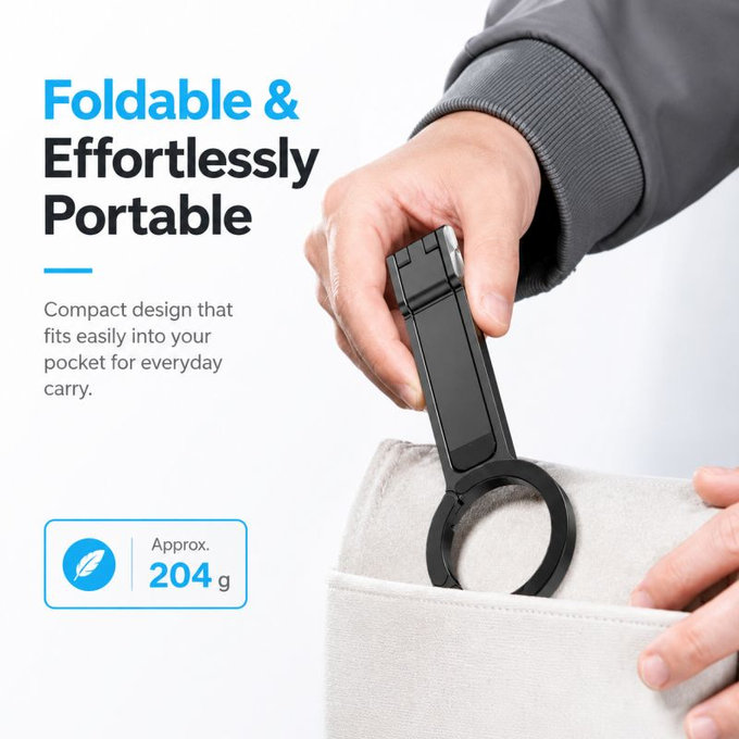 Foldable Magnetic Phone Stand, Compatible with MagSafe, Black