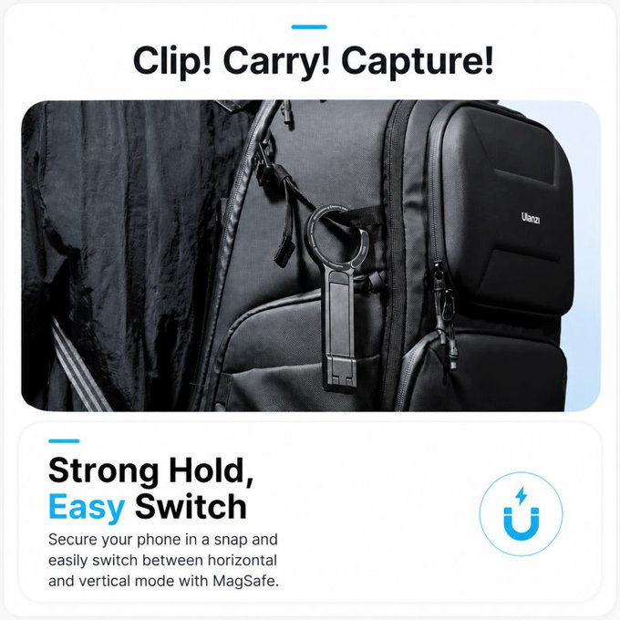 Foldable Magnetic Phone Stand, Compatible with MagSafe, Black