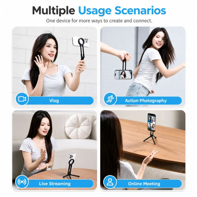 Foldable Magnetic Phone Stand, Compatible with MagSafe, Black