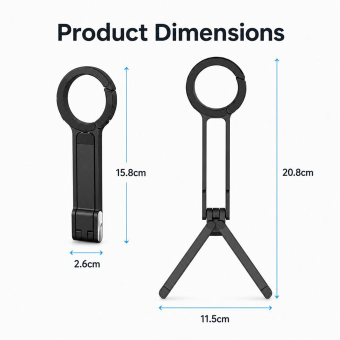 Foldable Magnetic Phone Stand, Compatible with MagSafe, Black