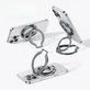 Foldable magnetic phone ring holder, silver