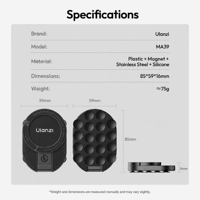 Magnetic suction mount Ulanzi MA39, black