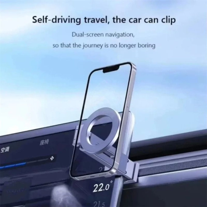 Universal rotating magnetic phone holder, grey