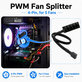 PWM fan hub, 4-pin, 5-port