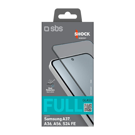 SBS - Tempered Glass Full Cover for Samsung Galaxy A37, A36, A56, S24 FE, black