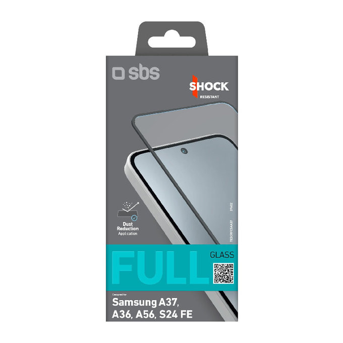 SBS - Tempered Glass Full Cover for Samsung Galaxy A37, A36, A56, S24 FE, black