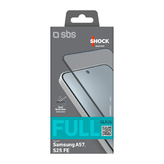 SBS - Tempered Glass Full Cover for Samsung Galaxy A57, black