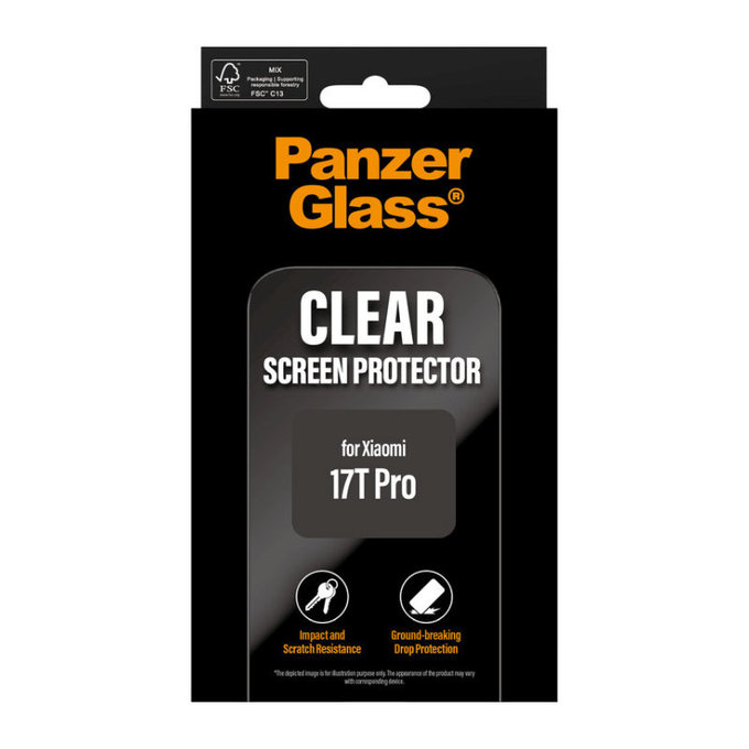 Tempered Glass UWF for Xiaomi 17T Pro, Black, PanzerGlass