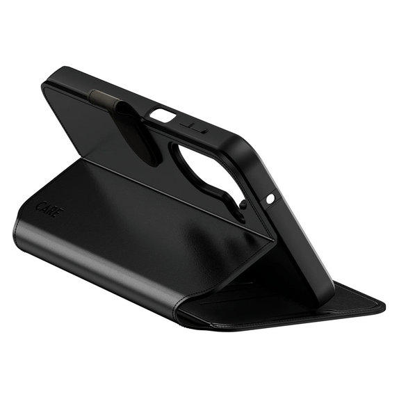 Case Wallet Kickstand for Samsung Galaxy A27, Black, PanzerGlass