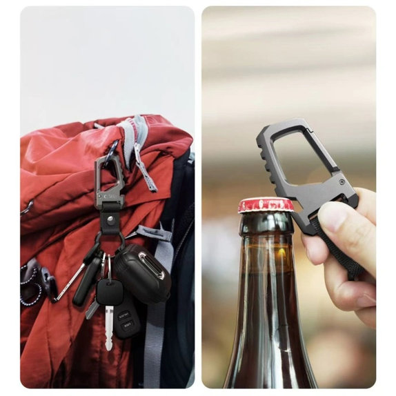 Keychain Slidelock Carabiner Keychain, Gunmetal, Tech-Protect